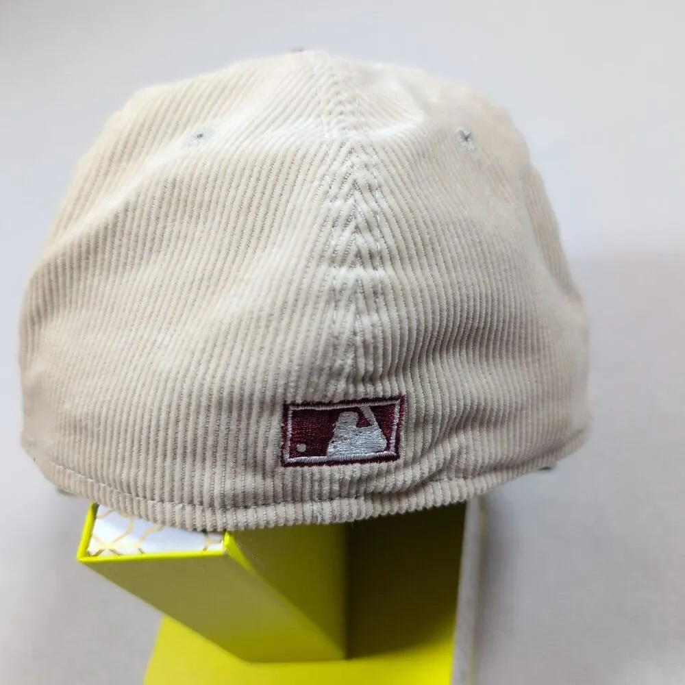 New Era Philadelphia Phillies 59Fifty Corduroy Hat 7 1/4 100th Year Anniv. Patch